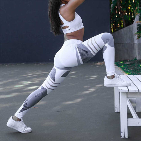 Abstract white/grey leggings